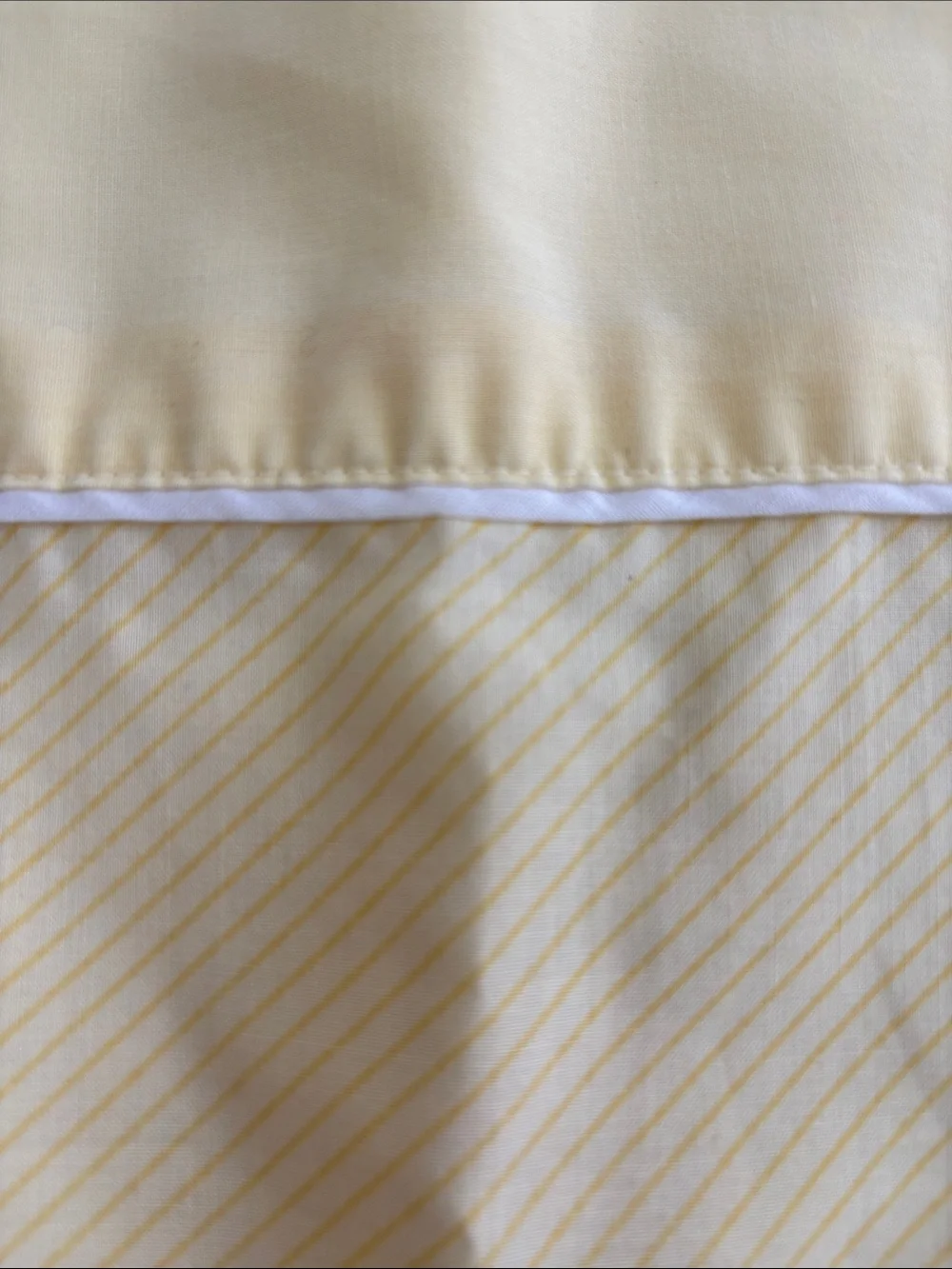 Vintage pillows cases- set of 2, shades of yellow/white,regular size, 50/50